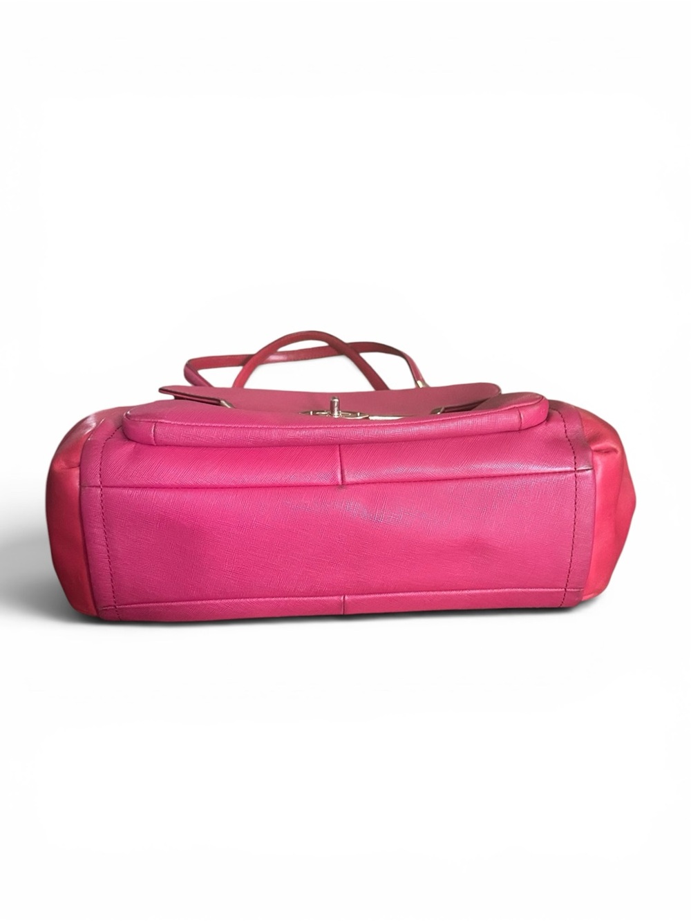 Coach Pink Saffiano Leather Satchel Barbiecore Y2K Shoulder Bag Tote✨ - Picture 6 of 16